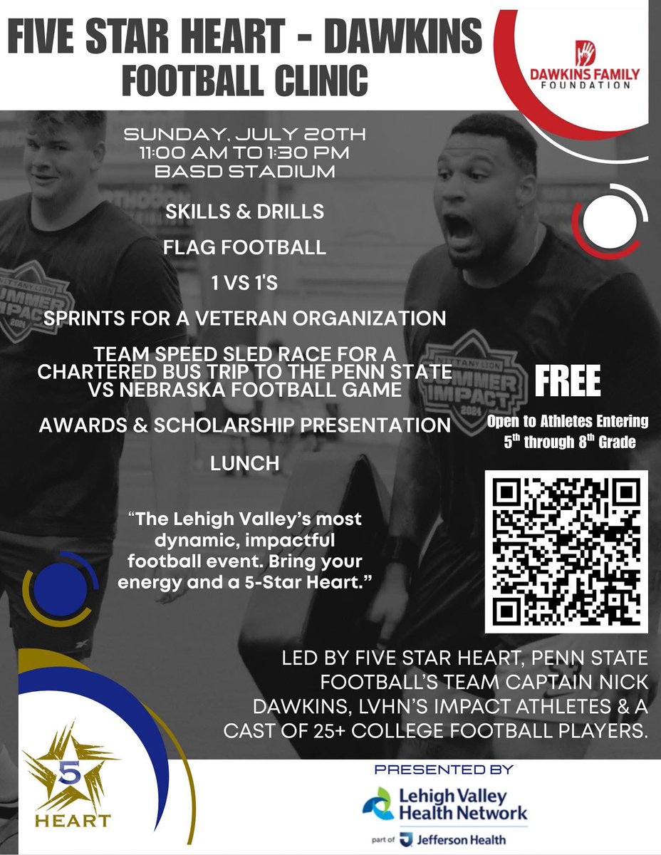 Great opportunity for all our athletes through our LVHN partner!!