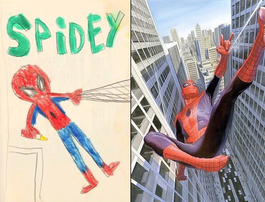 thealexrossart's tweet image. #ThenAndNow @comicbook_pros 
#SpiderMan