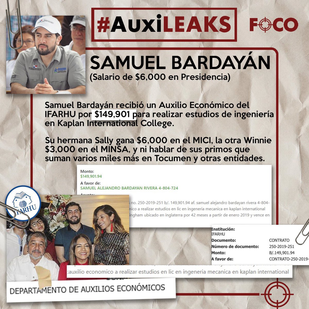 Samuel Bardayán - Familia PRD que vive del estado unida, permanece unida. #auxileaks #prohibidoolvidar