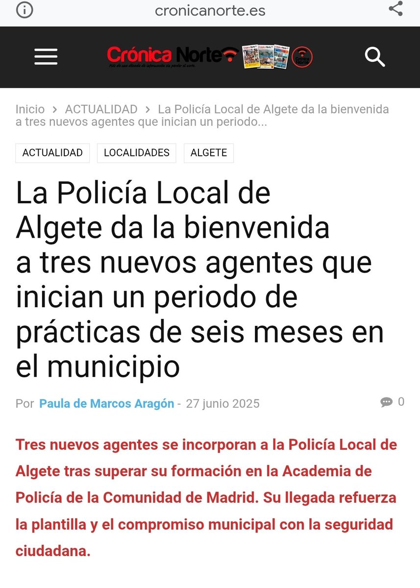 👮‍♂️ Dar la bienvenida a los 3 nuevos policias locales de #Algete.
Ahora a por las prácticas, ánimo compañeros.