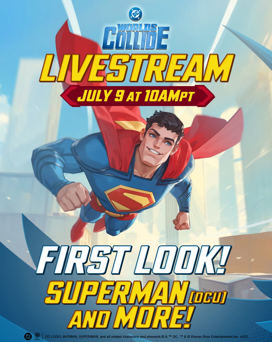 Join us tomorrow for the DC Worlds Collide Livestream to check out Superman DCU, Justice Gang Season and more!  Twitch.tv/DCComics (07/09 at 10:00 am PT) #DCWC #DCWorldsCollide