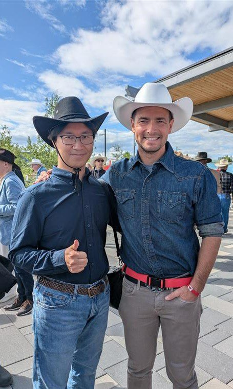 JapaninCanada's tweet image. I visited the pancake breakfast hosted by MP Hogan. Thank you, Mr. Hogan! And I was honored to see Liberal Ministers @EleanorO_MP, @vankayak and @rechievaldez. Happy Stampede! -Min. Shugo TANAKA #Stampede2025 #CanadaPoli