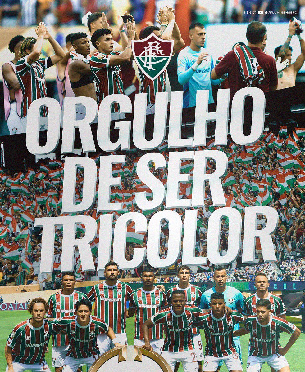 Fluminense F.C. (@fluminensefc) on Twitter photo πΆππππππ π
π πππ π»πππππππ.
Fizemos uma campanha histΓ³rica, superamos adversΓ‘rios gigantes, mostramos ao mundo a nossa forΓ§a e ficamos entre os quatro melhores clubes do planeta. Do inΓcio ao fim dessa jornada, honramos nossa histΓ³ria de 122 anos e lutamos atΓ© o πΆππππππ π
π πππ π»πππππππ.
Fizemos uma campanha histΓ³rica, superamos adversΓ‘rios gigantes, mostramos ao mundo a nossa forΓ§a e ficamos entre os quatro melhores clubes do planeta. Do inΓcio ao fim dessa jornada, honramos nossa histΓ³ria de 122 anos e lutamos atΓ© o