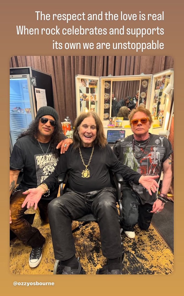 Billy's tweet image. The respect and the love is real.
When rock celebrates and supports its own we are unstoppable.
📸 repost @OzzyOsbourne