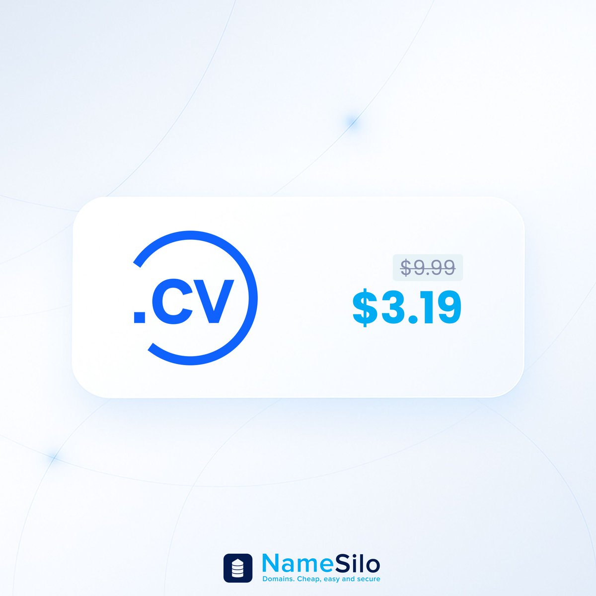 🌐 Build your online presence with .CV — just $3.19 for first-year standard registration at NameSilo.

Premium .CV domains are now 50% off, so you can lock in the name that fits you. 🔗 buff.ly/swJBSZg 

#DotCV #DomainDeals #PersonalBrand #NameSilo