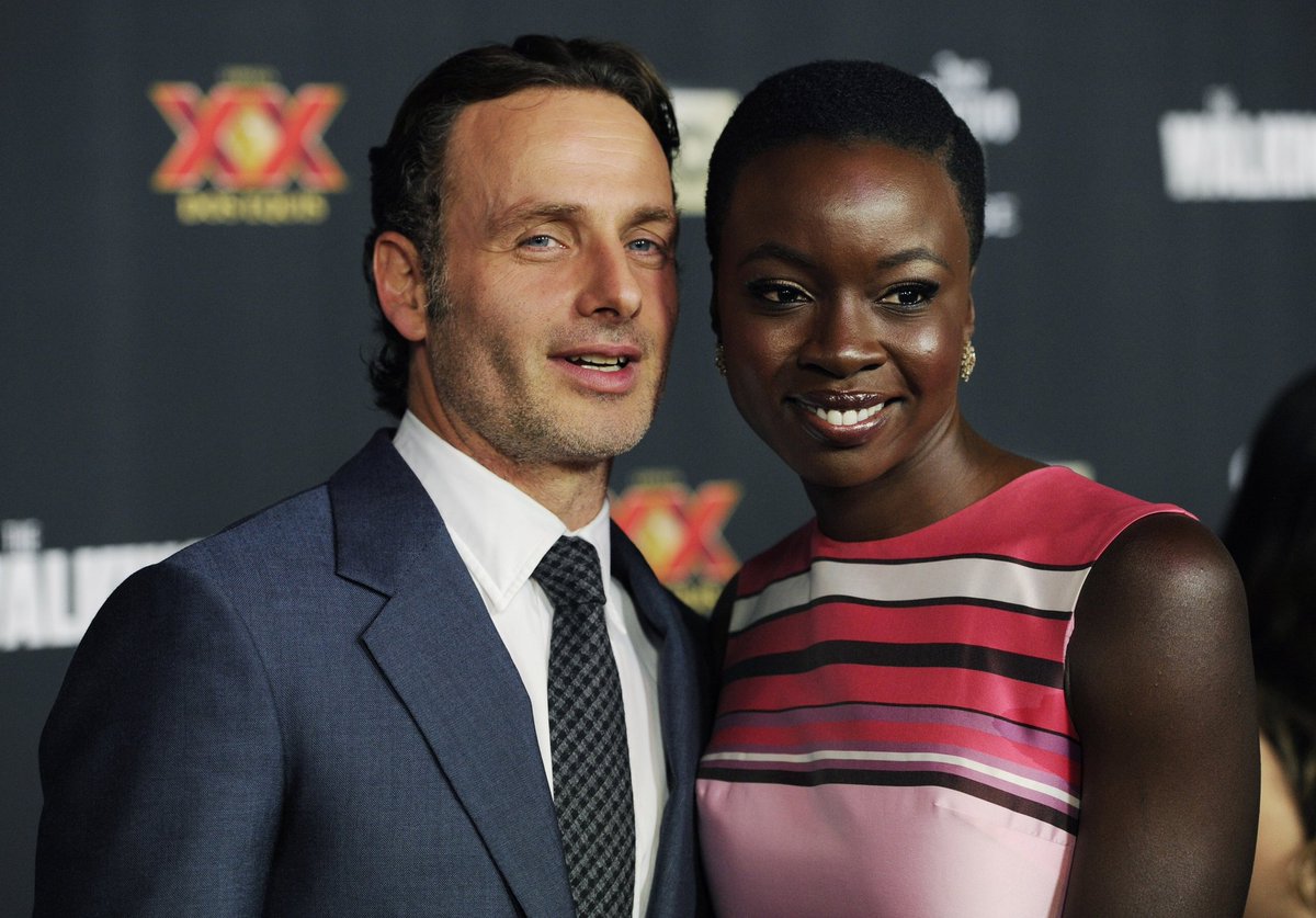 andyarchives's tweet image. andrew lincoln &amp;amp; danai gurira, 2014.
