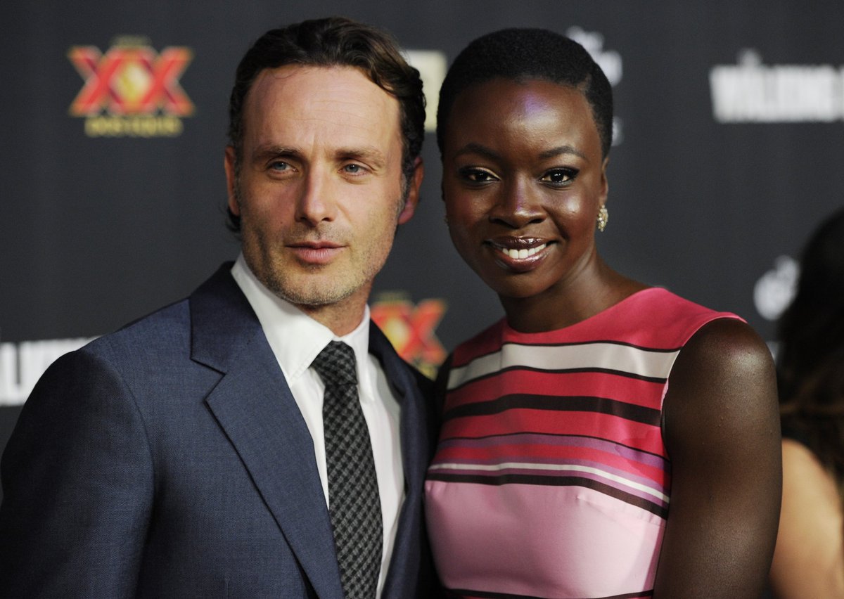 andyarchives's tweet image. andrew lincoln &amp;amp; danai gurira, 2014.