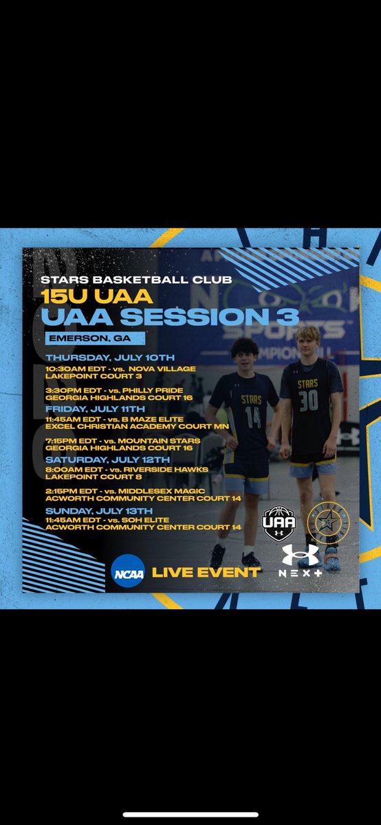 graham_harris's tweet image. Schedule for this weekend at UAA session 3.