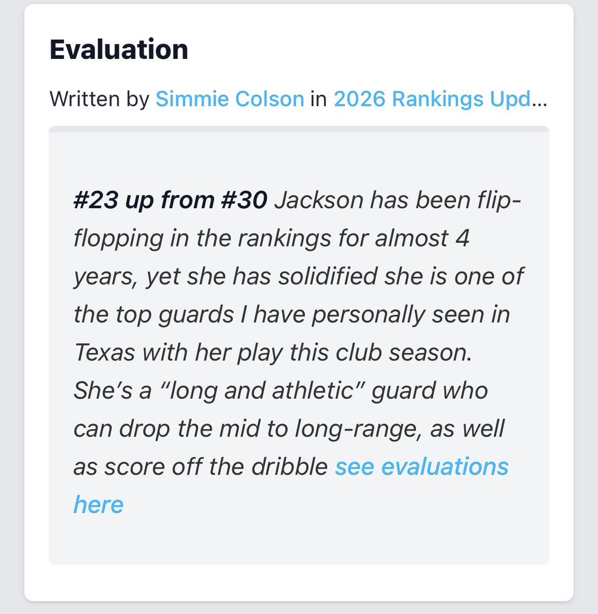 anaiah_j23's tweet image. Thank you @girlzprepreport for the recognition and evaluations!🙏🏽
@HLRhoops @BDARAVENSBBALL