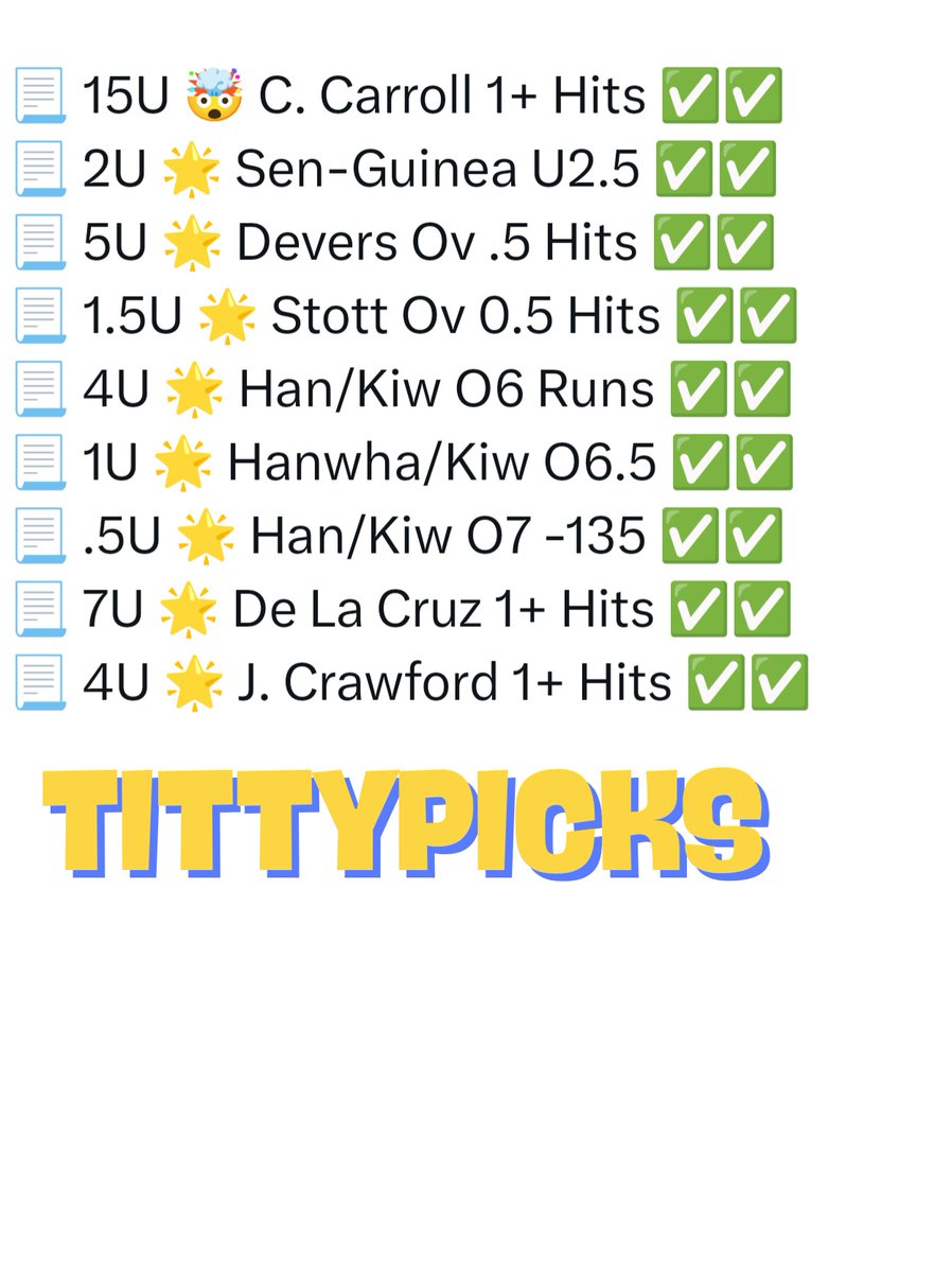 😨 MEGA MAX STARTS SOON! 
🥵 DM ME ⚾👉 9-0 RECORD!  

  🚨🚨 4U MEGA MAX 🚨🚨
🔜 𝗠𝗘𝗦𝗦𝗔𝗚𝗘 𝗠𝗘 𝗧𝗢 𝗝𝗢𝗜𝗡 💨
    ✅✅ #TITTYPICKS ✅✅

😏 GOING FOR 10 STRAIGHT!