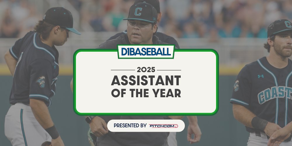 🏆ASSISTANT OF THE YEAR🏆

Congratulations to well-accomplished <a href="/CoastalBaseball/">Coastal Carolina Baseball</a> pitching coach Matt Williams on being the 2025 <a href="/d1baseball/">D1Baseball</a> Assistant of the Year.

Williams did a marvelous job for #CCU on the way to a national runner-up finish.

READ: d1baseball.com/stories/2025-d…