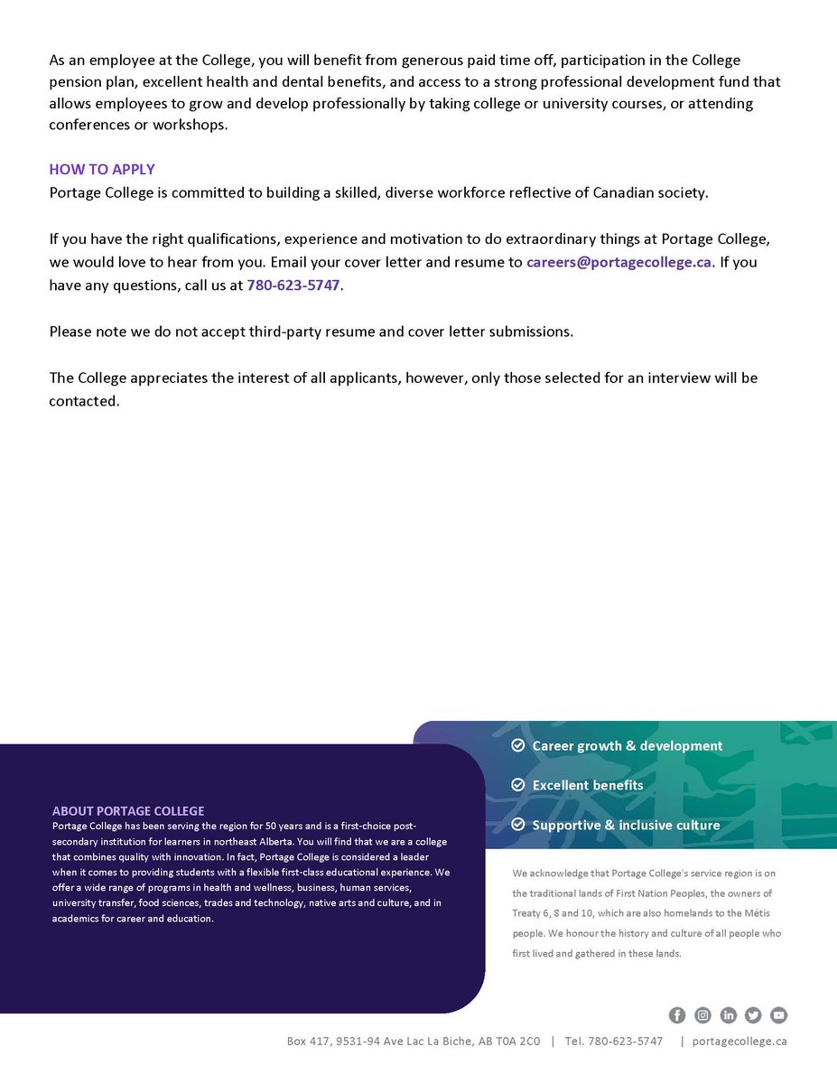 Portage College has an exciting opportunity for a highly-skilled admin support to provide a wide range of administrative services to the College’s Continuing Education department. Visit bit.ly/46wcCrq for more information.