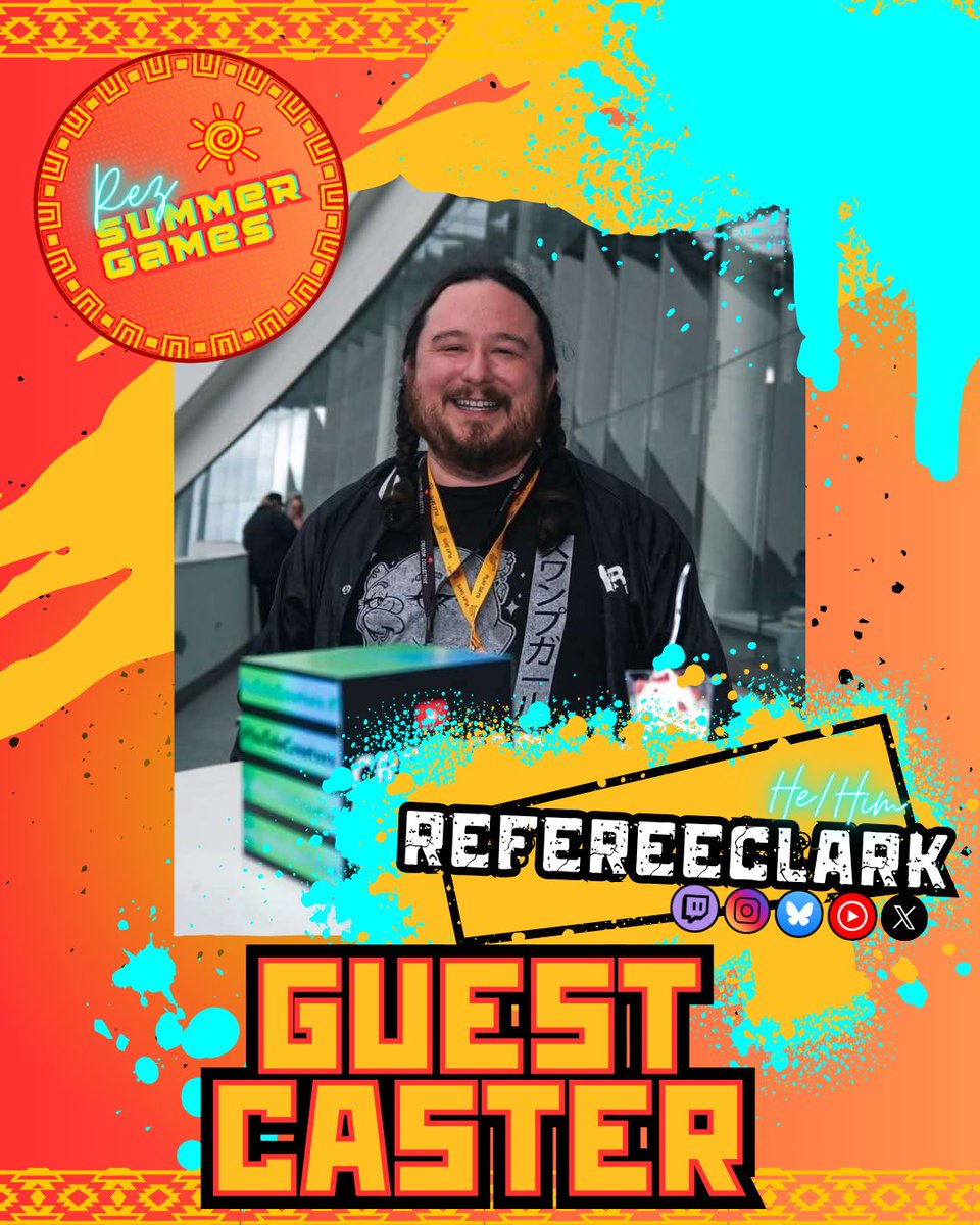 🎤 Meet the Caster!
We're hyped to welcome <a href="/RefereeClark/">Clark</a> (Dakota/Sisseton Wahpeton Oyate) as one of our official Rez Summer Games 2025 casters! He’s bringing commentary, good vibes &amp; spotlighting Indigigamers from across Turtle Island!
📅 July 26 on Twitch