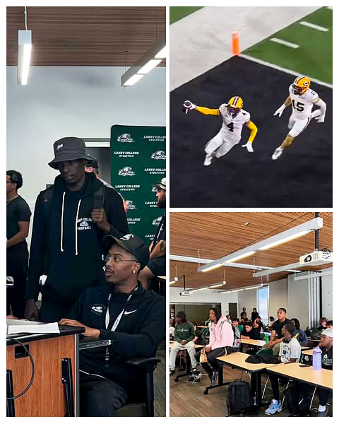 LaneyCollegeFB's tweet image. New DB coach Miles Williams showing the squad how it’s really done 🐻📽️
From Cal to Laney — still making plays and impacting his new team 🦅
#LaneyBuilt #DBs #DBU #CalToLaney #CoachUp #WingsWide #TalonsOut