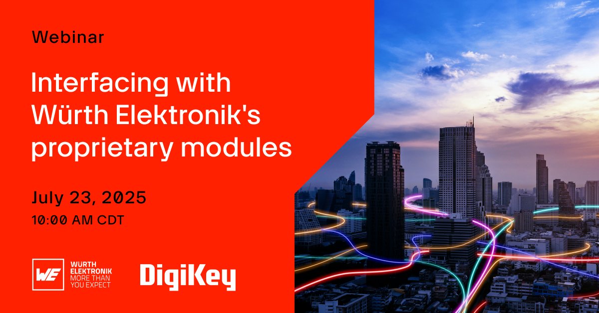 WurthElectronic's tweet image. Join us for a joint #webinar with @digikey on July 23! Learn how to balance range, data rate, and power consumption when standard #WirelessProtocols fall short.
hubs.li/Q03wkYkl0 #WurthElektronik #Digikey #Webinar #thyone #telestoIII