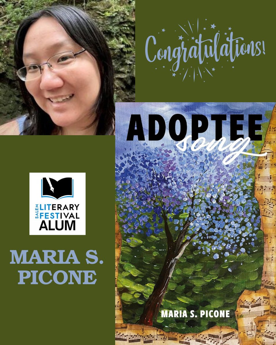 SalemLitFest (@salemlitfest) on Twitter photo Congratulations to Lit Fest alum <a href="/mspicone/">Maria S./수 Picone</a> on the publication of ADOPTEE SONG, a poetry collection examining the lens of adoption through the counterfactual exploration of what could have been, mining childhood, language, place, and the concept of a birth mother. Congratulations to Lit Fest alum <a href="/mspicone/">Maria S./수 Picone</a> on the publication of ADOPTEE SONG, a poetry collection examining the lens of adoption through the counterfactual exploration of what could have been, mining childhood, language, place, and the concept of a birth mother.