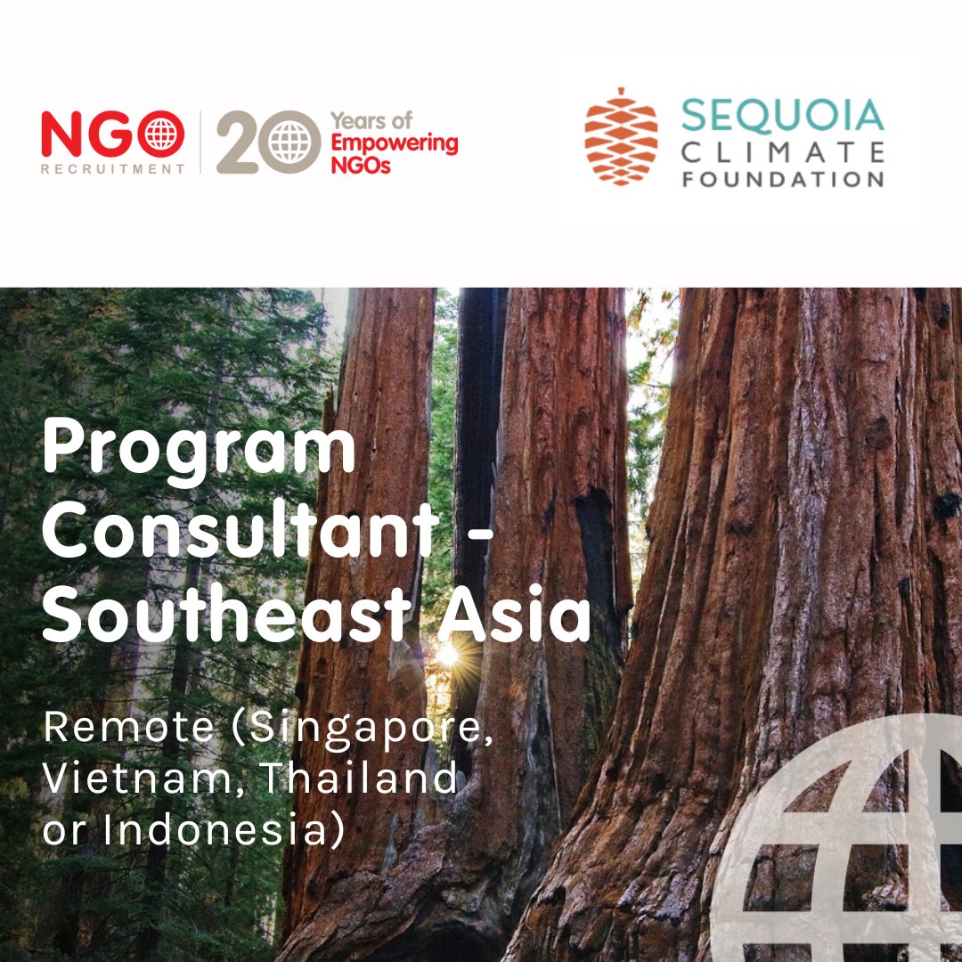🔎 Program Consultant - Southeast Asia | Sequoia Climate Foundation | Remote (Singapore, Vietnam, Thailand or Indonesia) ▶️ ow.ly/qoo550Wm5T9

Apply via the link above or contact us on +61 (0)3 8080 8978. 

 #NGORecruitment #ClimateAction #RenewableEnergy #SoutheastAsiaJobs
