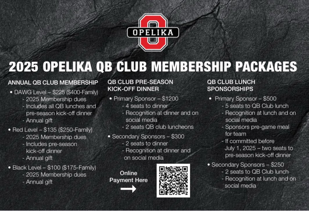Be on the lookout for the August 14 kickoff dinner exclusively for quarterback club members all! Sign up today and join us for a great night to celebrate! 
#OwnIt