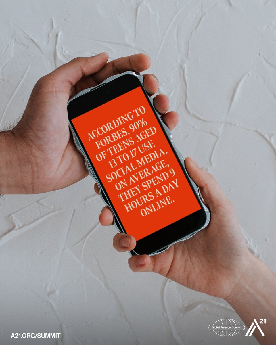 A21's tweet photo. ❌MYTH: Trafficking rarely involves the internet or online interactions; most cases start through strangers approaching children in public places.

✅TRUTH: Many trafficking situations begin with online grooming, where predators use social media platforms, gaming communities, and messaging apps to build trust with children. Grooming online can escalate into in-person trafficking, where the child is coerced into ongoing sexual exploitation, often for profit.

Human trafficking isn’t new but it’s one of the largest, most pervasive crises of our time. And it’s happening right now in our neighborhoods, communities, and nations.
It’s woven into nearly every part of our lives—affecting the clothes we wear, the food we eat, the goods we buy, and the media we consume.

As traffickers adapt using new technologies and communication channels to recruit, coerce, and control victims in increasingly sophisticated ways—so do our actions.

That’s exactly what the Global Freedom Summit is all about: evolving our strategies, raising awareness, and empowering communities to fight back.

We’re taking action and we need you with us.
Visit https://t.co/hHHKY0zR8K to learn how you can help bring change to your community and stand against exploitation.