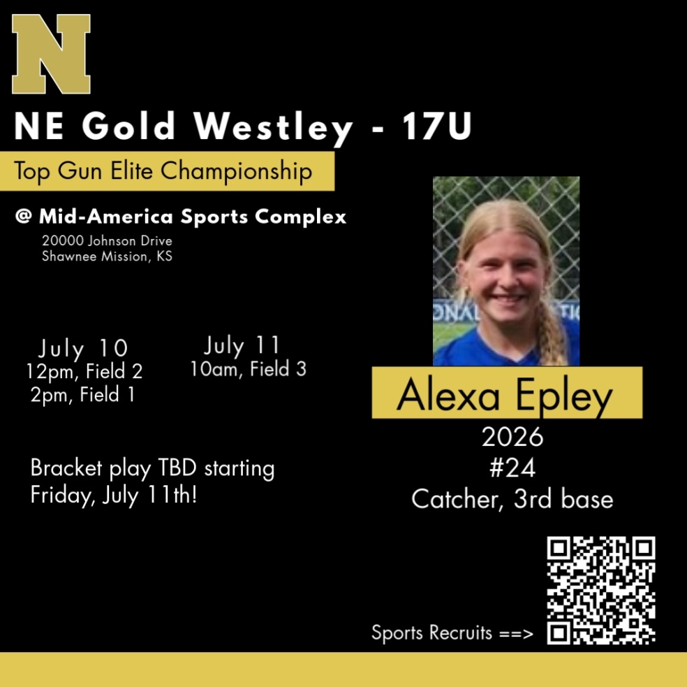 Alexa Epley (@alexaepley) on Twitter photo Heading into our last tournament of the year in KC! Coaches, would love to see you there! <a href="/NEGold07s/">Nebraska Gold 17U</a> <a href="/PLSTitansSB/">Titan Softball</a> Heading into our last tournament of the year in KC! Coaches, would love to see you there! <a href="/NEGold07s/">Nebraska Gold 17U</a> <a href="/PLSTitansSB/">Titan Softball</a>