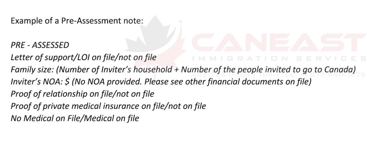 MannyLidher's tweet image. 🇨🇦 For many immigration/visa applications, IRCC officers complete a pre-assessment before full processing and final decision.

Here’s an example for a Super Visa (PG-1) application.

#SuperVisa #CanadaImmigration #PG1 #TRV #Visa #cdnimm #VisitorVisa #CanadaVisa #WorkPermit