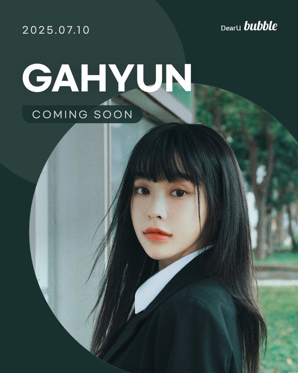 [📢] COMING SOON

GAHYUN과 이제 bubble에서 만나요🖤

2025.07.10 11AM (KST)⏰
bubble with STARS에서 시작합니다🫧

APP DOWNLOAD
📲 bit.ly/STARSbubble

bubble TICKET (Web)
💌 store.dearu.com/stars

#bubble #버블 #bubblewithstars
#가현 #GAHYUN