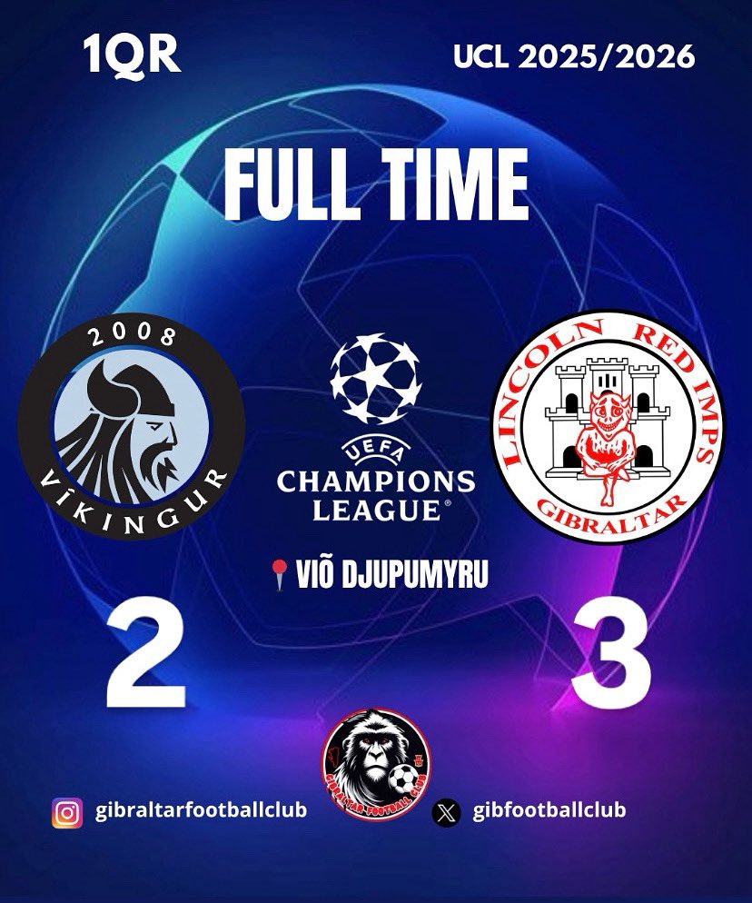 These are the results of our teams, in their respective European competitions, (in the absence of playing Magpies on the 10th).
Good luck to the 3 in the next European matches!!

#uefachampionsleague #uefaconferenceleague #stjosephsfc #lincolnredimps #gibraltar #futbolgibraltar
