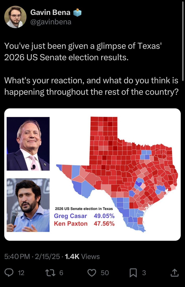 DemTakes's tweet photo. Ken Paxton wins by more then 10% btw https://t.co/Ked9OrYHsI