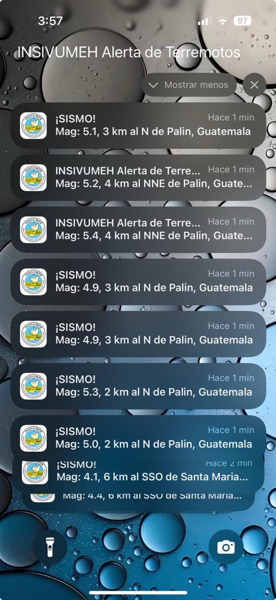 Varios sustos desde las cuatro de la tarde: