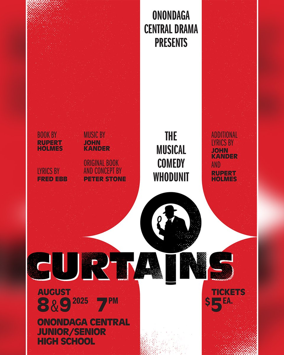 Join us for our summer musical - CURTAINS! 🔎

📆 August 8 &amp; 9
🕛 7 PM
📍OCS Jr./Sr. High School
🎟 $5/ticket