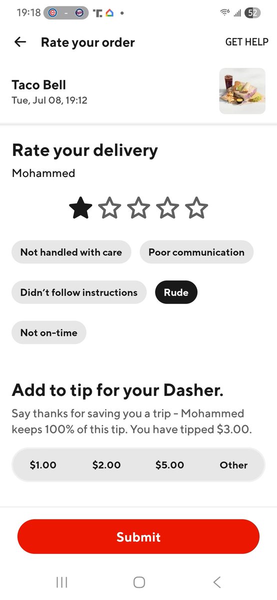 ZeroAmiable's tweet photo. @DoorDash how is it that you have ppl who have ZERO costumer service... And then, don't allow ppl to report that?!? You contact me when you can bc I don't want this asshat coming to my door... Even if it is a convenience! https://t.co/99KcauqFsm