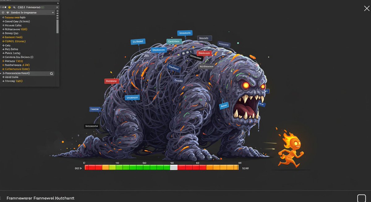 Quorra_Design's tweet image. Left: Your codebase after framework creep 👹
Right: Your development team running for their lives 🏃‍♂️💨

The Framework Monster grows with every:
- Bootstrap import
- Tailwind utility
- jQuery plugin  
- CSS-in-JS library

QUORRA generates clean code that can&apos;t feed the monster.…