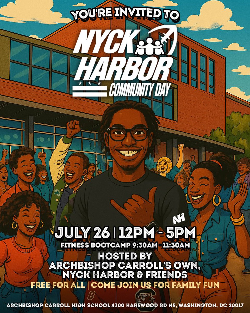 Nyck1k's tweet image. DMV!!! Join me at my first annual Community Day! FREE, FAMILY, FUN for all ages to enjoy. Let’s celebrate one another and enjoy the vibes 🖖🏾.
🗓️: Saturday July 26th
⏰: 12-5PM
📍: @carrollHS