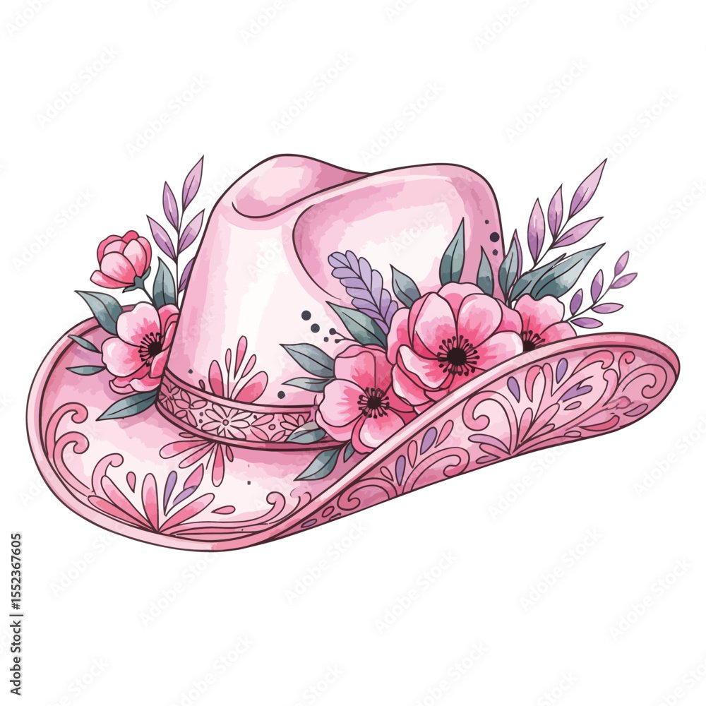 NNawyal46878's tweet photo. Pink Cowgirl Hat with Floral Decoration - Watercolor Vector Illustration >>https://t.co/Hb2pv8q9aa
#WatercolorArt #FloralDesign #CowgirlStyle #PinkHat #IllustrationArt #WesternFashion #VectorIllustration #CowgirlChic #ArtisticExpression #CreativeDesign https://t.co/xVWVzIySo0