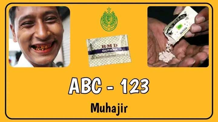 سندھ حکومت نے مہاجروں کے لیے الگ سا نمبر پلیٹ بنا دیا 😁