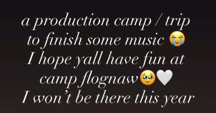 LaUnicaUpdates's tweet image. kali uchis clarifies that by “plan camp” she meant as in a “production camp/trip” — she will not be performing at camp flog gnaw this year 💌