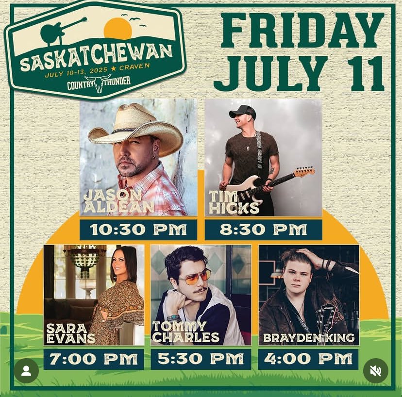 Here is the updated schedule for Friday night at Country Thunder after Nate Smith was forced to withdraw for medical reasons.