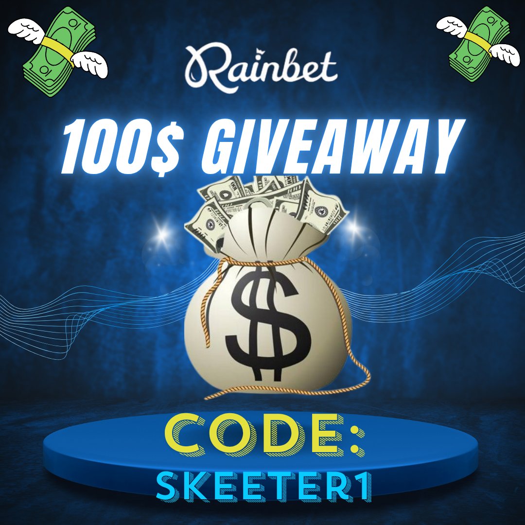 💸100$ Exclusive Giveaway!💸
 
🔥One of you getting 100$

🏆To Enter: 

Wager 1000$ Under code Skeeter1 on Rainbet 
Send me a dm when completed wager!
Affiliate link ⬇️ rainbet.com/?r=skeeter1

Rolling in 7 days on stream , Goodluck!

💌Giving away 20$ to a random who RT + Tag!