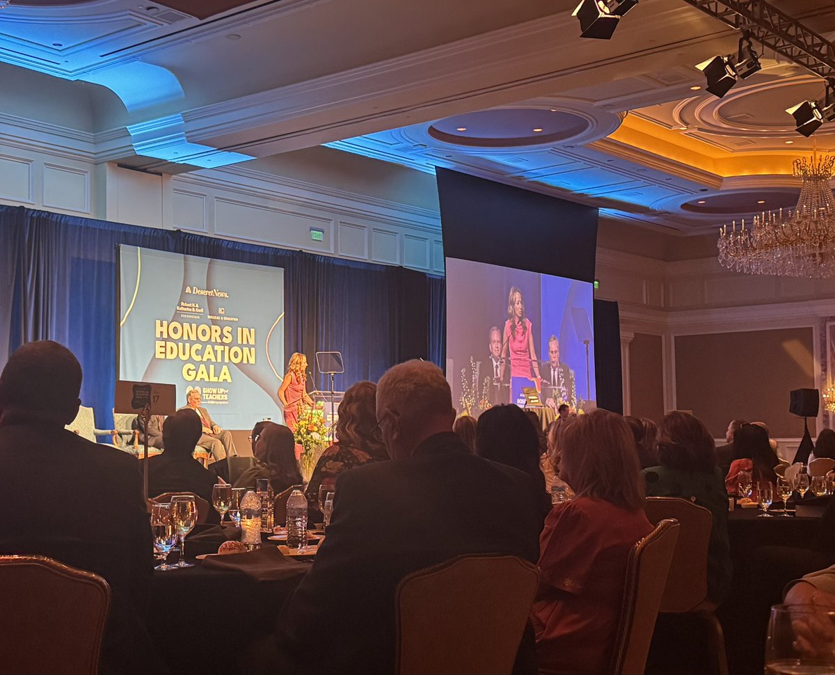 MrsHFishy's tweet image. ✨ Honored to attend the Honors in Education Gala tonight—what a powerful celebration of Utah’s incredible educators! I loved hearing their stories!  @AbbyPalmerCox shared, “teaching is a profession of hope.” Her words were heartfelt and inspiring. 💙🍎 @ShowUpUtah #TeachInDavis