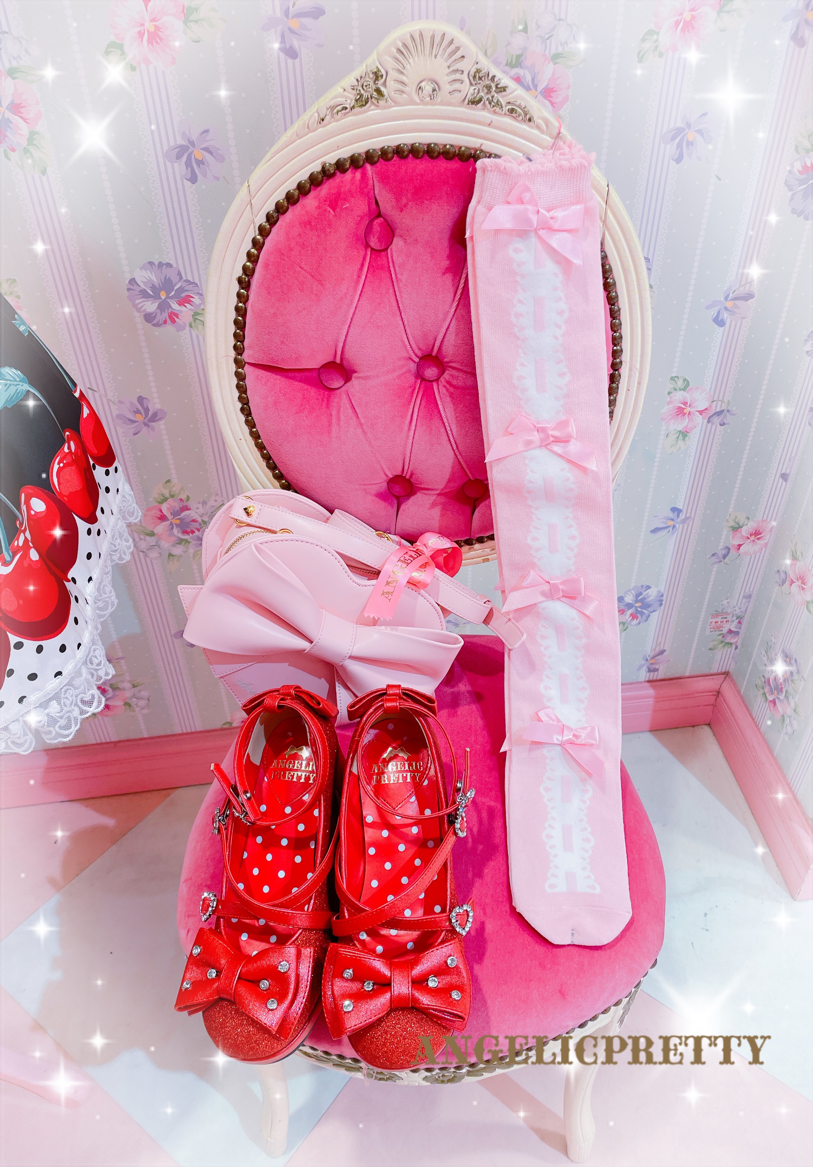 Angelic pretty Cherry Jam Label jps ピンク Cherry Jam Label OP by Angelic Pretty