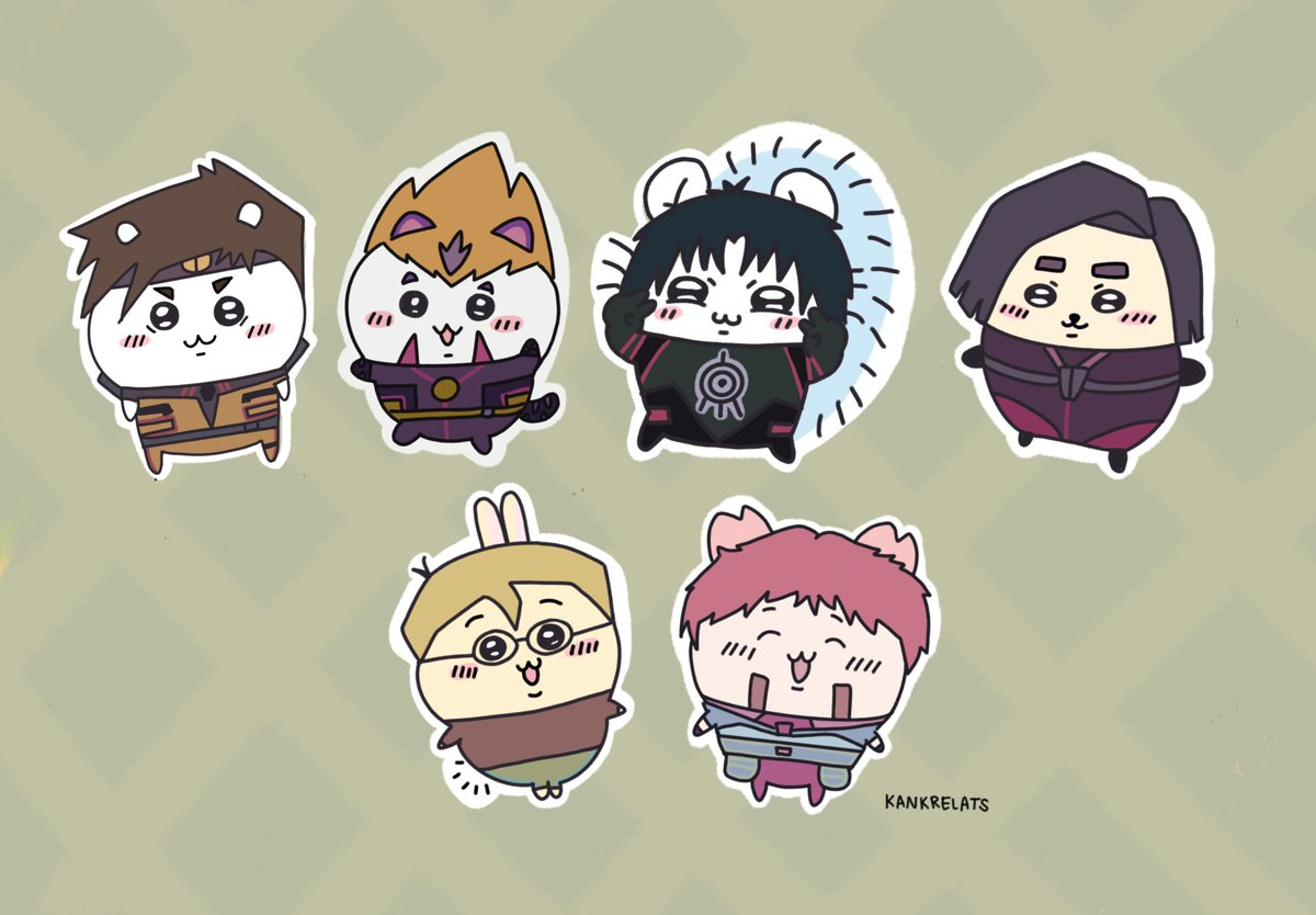 kankrelats's tweet image. code july day 9: fave character (all of the lws) (i drew them as chiikawas) #codejuly #codelyoko