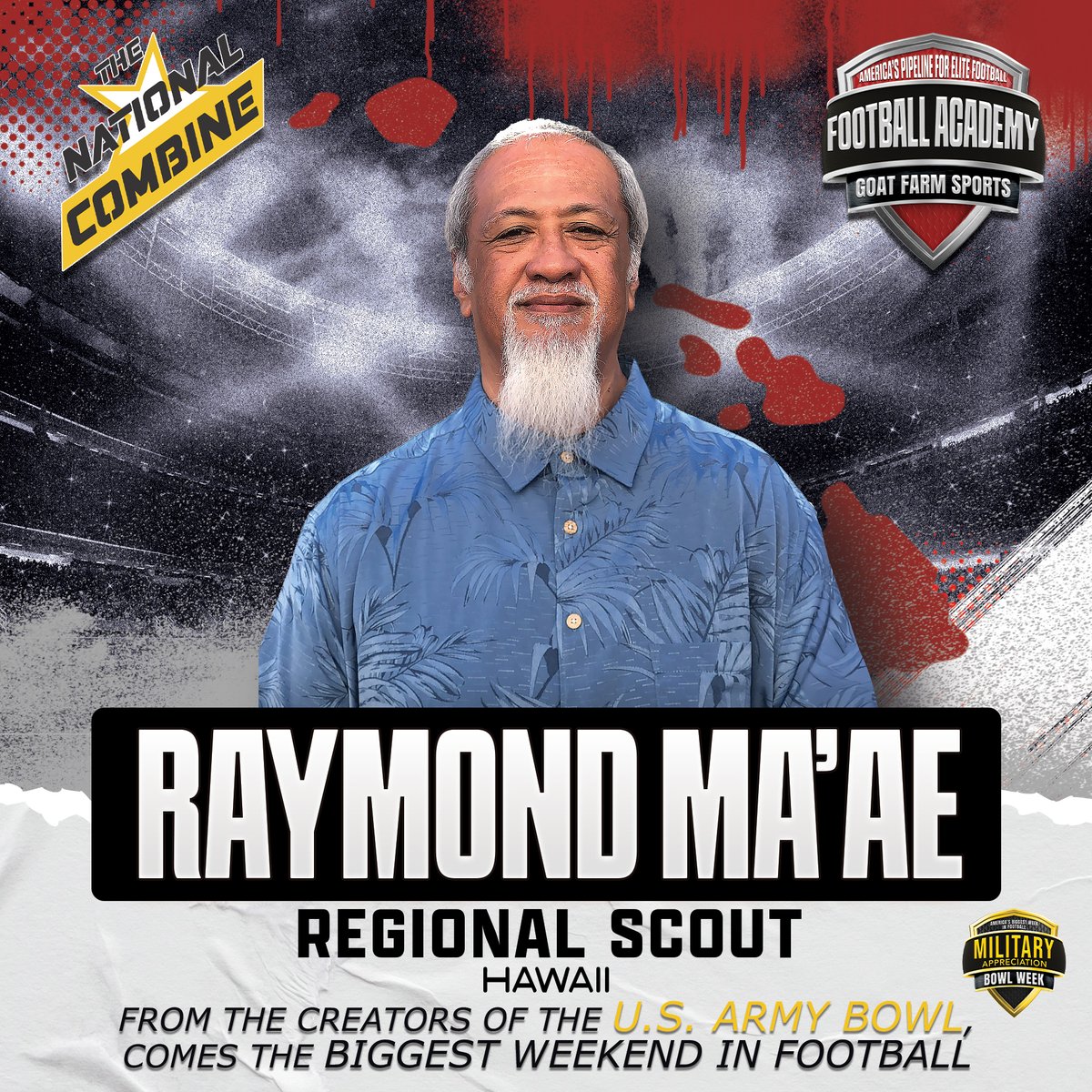 USArmyBowl's tweet image. Do you have what it takes to be part of "America's Biggest Week in Football"? If so, #WeHaveAJerseyForYou. Regional Scout,
@RaymondMaae is accepting nominations today! Complete this form for an evaluation: forms.gle/uzVUxQg3dvKjSn…