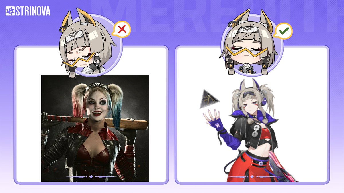 BellowDGaming's tweet photo. @Strinova_EN Harley Nahh ❌
Meredith YEAH! ✅
#memestrinova #strinova https://t.co/gnkoIysvoW