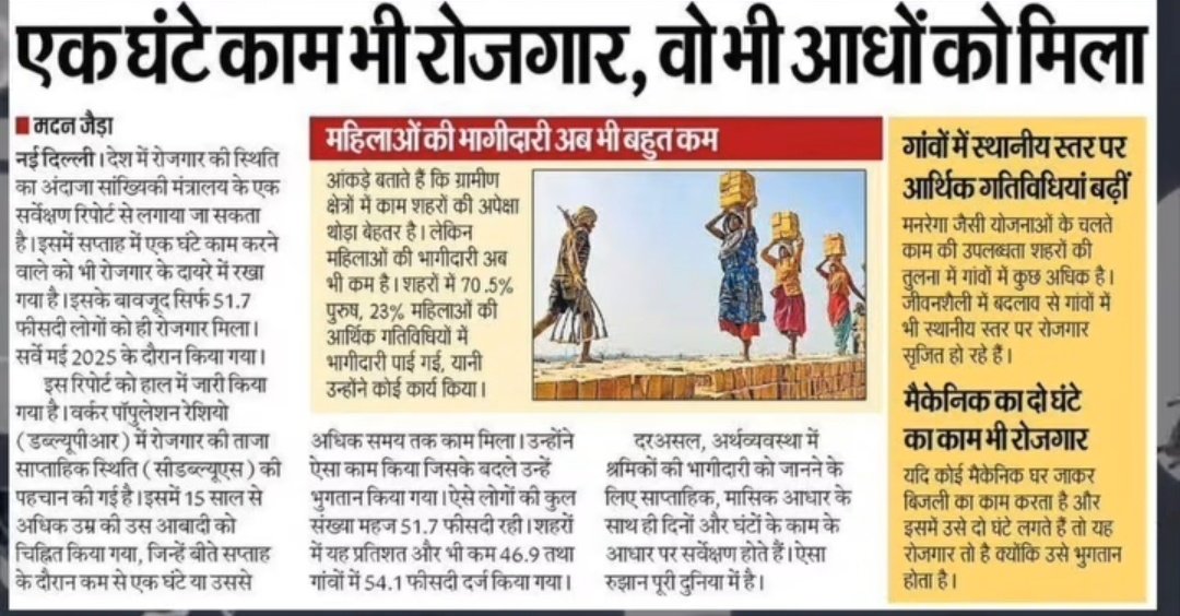 PropagandaRaid's tweet image. मोदी जी का बेरोजगारी खत्म करने के लिए मास्टरस्ट्रोक

इससे पूरे देश की बेरोजगारी एक झटके में ख़त्म हो जाएगी 

नए नियम के तहत अब हफ्ते में 1 घंटा काम करने वाला बेरोजगार नहीं कहलायेगा 

#ModiFailed #ModiDisasterForIndia #modifoolsnation #बिहार_बंद #BiharNews