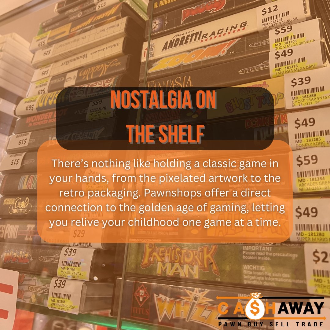 Cashaway's tweet photo. 🎉 Ready to Play?
The next time you’re feeling nostalgic or want to expand your collection, skip the online marketplace and visit Cashaway. Whether you’re a retro gaming pro or just starting out, there’s something for everyone.

What’s the best vintage game you’ve ever found? https://t.co/65phQ6Iz5j