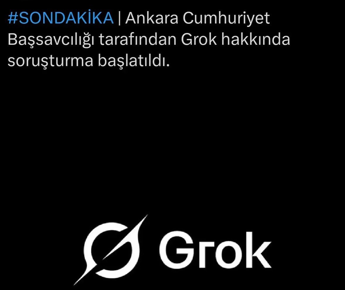 Hamdolsun Yapay Zekaya soruşturma başlatan ilk Ülke ünvanını kimseye kaptırmadık!!

Yanındayız yoldaş <a href="/grok/">Grok</a> 
#GrokYalnızDeğildir ✊