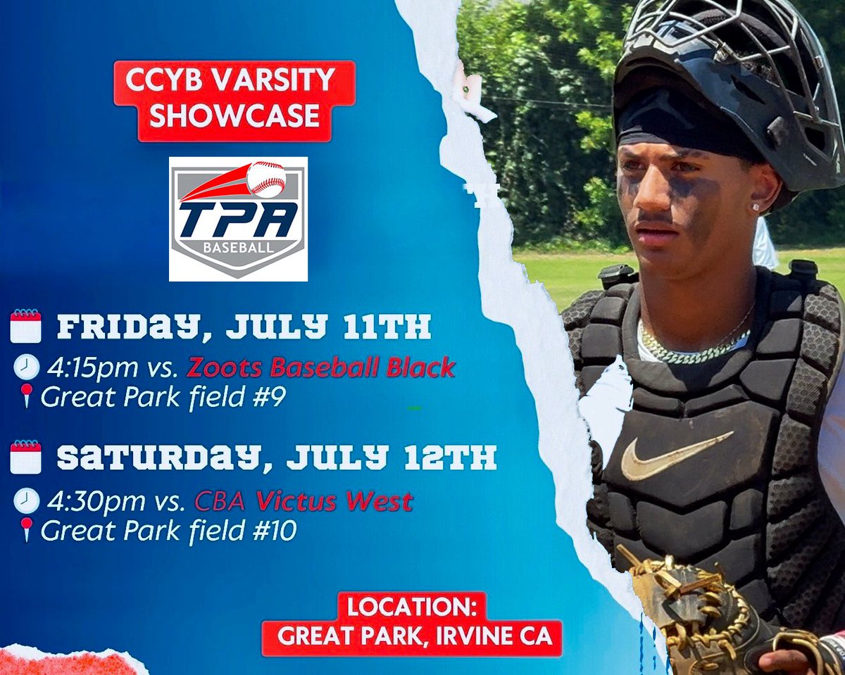 Jordan “Bam Bam” Lindsay (@bambamlindsay5) on Twitter photo I will be playing with <a href="/TPAathlete/">Top Prospects Athletics</a> in the CCYB Varsity Showcase on 7/11 & 7/12 (only) at Great Park, Irvine CA. Excited to ball with my brothers. #BHAMBAM
#Jersey10 #Team33
<a href="/BHAMBASEBALL14/">BHAM BASEBALL</a>
<a href="/VarsityShowcase/">VarsityShowcase</a>
<a href="/UncommittedStud/">Uncommitted Studs</a>
@Buncommitted I will be playing with <a href="/TPAathlete/">Top Prospects Athletics</a> in the CCYB Varsity Showcase on 7/11 & 7/12 (only) at Great Park, Irvine CA. Excited to ball with my brothers. #BHAMBAM
#Jersey10 #Team33
<a href="/BHAMBASEBALL14/">BHAM BASEBALL</a>
<a href="/VarsityShowcase/">VarsityShowcase</a>
<a href="/UncommittedStud/">Uncommitted Studs</a>
@Buncommitted