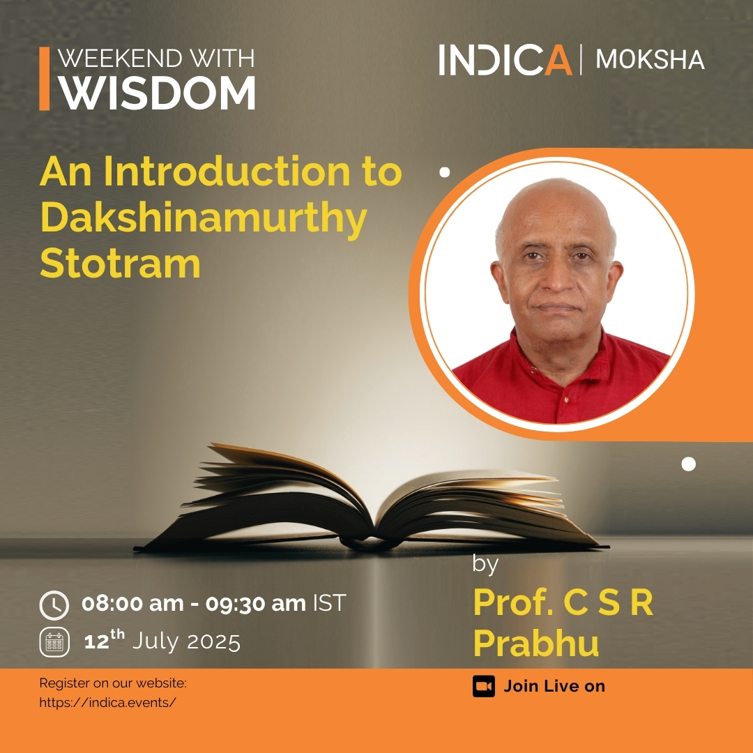 ONENESS_FEST's tweet photo. Join #WeekendWithWisdom for An Introduction to Dakshinamurthy Stotram" with Prof. CSR Prabhu
Explore the profound teachings of Adi Shankaracharya's Dakshinamurthy Stotram, a masterpiece of Advaita Vedanta.
Date & Time: 12th JULY 2025 | Saturday | 8:00 AM - 9:30 AM IST
Register here: https://t.co/ZUOqOwSupt
#DakshinamurthyStotram #AdiShankaracharya #SpiritualGrowth #Advaita #Vedanta #Oneness #indicamoksha @nkgrock @IndicaOrg