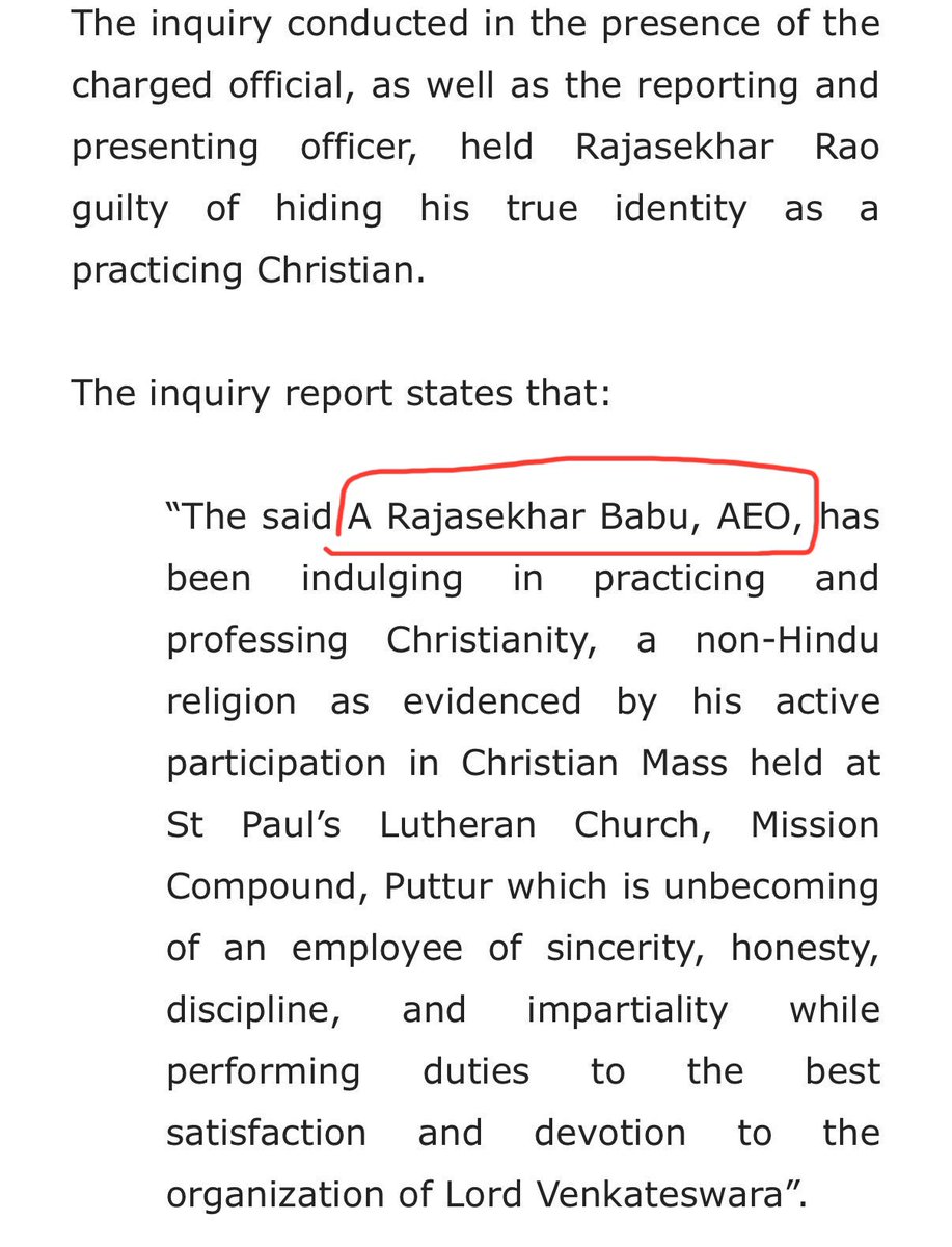 Thanks for the suspension of AEO Rajashekhar Rao, but you must dismiss him <a href="/TTDevasthanams/">Tirumala Tirupati Devasthanams</a> 

He is a repeat offender. He was caught in 2020 and was suspended. He crawled back in somehow and got caught again.

How long will these suspensions last? Dismiss him and block him from