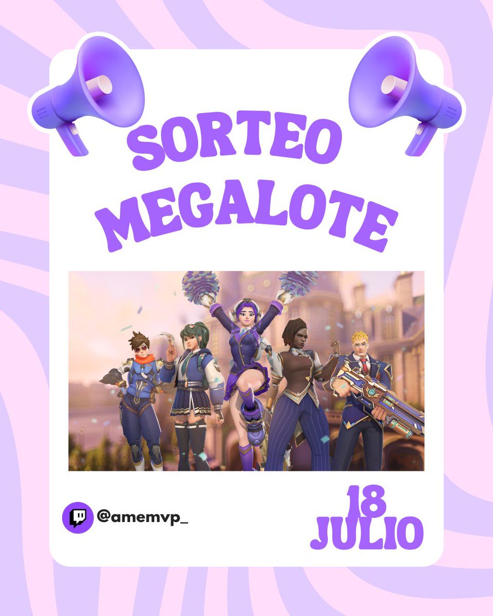 SORTEO MEGALOTE ACADEMIA📚
Requisitos:
🟣Follow en X y TWITCH
🟣Menciona un amigo
🟣Like y RT
🟣CANJEAR LA RECOMPENSA EN MI CANAL
✨Subs de Twitch tienen doble oportunidad ✨
🗓️Viernes 18 de Julio🖋️
GRACIAS✨🌸<a href="/OverwatchLATAM/">Overwatch</a> #OW2LATAM #OverwatchCreator #OW2Season17 #OW2Academia